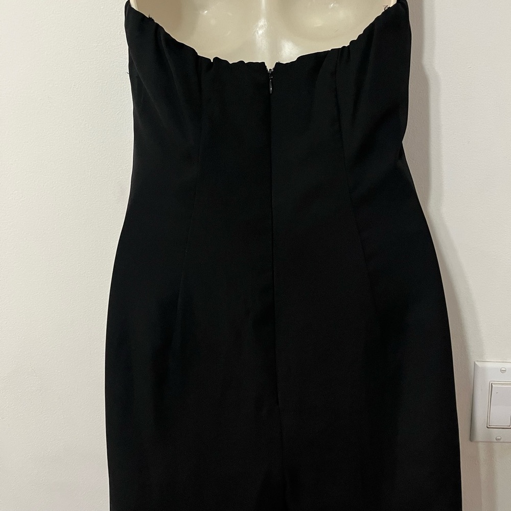 VINTAGE Caché Y2K beaded palazzo pant halter neck jumpsuit black SZ 4 WHIMSIGOTH - Picture 8 of 11